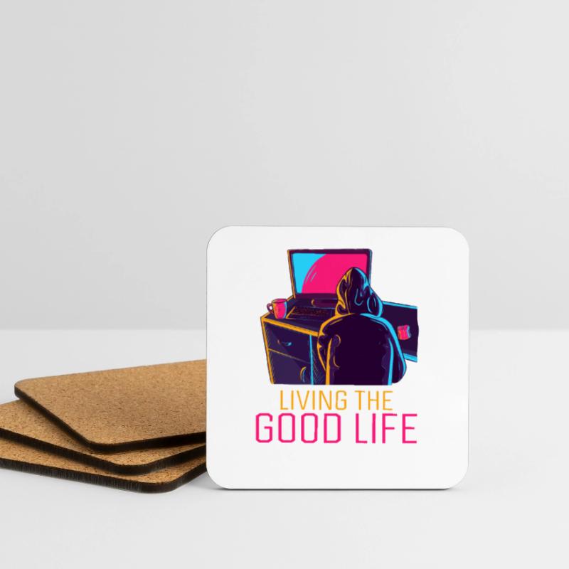 Living The Good Life Full Stack Coder Software Coasters (set of 4)