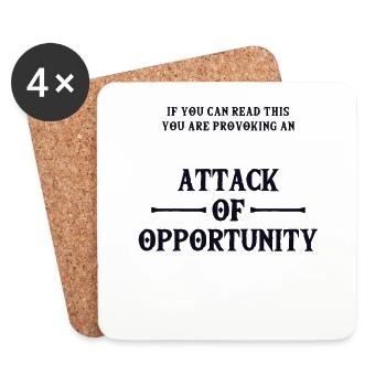 Attaque d'opportunité PnP RPG Jeu de rôle Pen and - Dessous de verre (lot de 4) - blanc - Devant