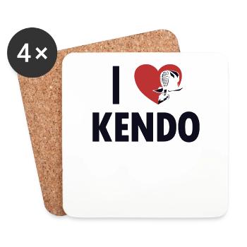I love Kendo Kata Kenjusu Japanese Samurai Kendo - Coasters (set of 4) - white - Front