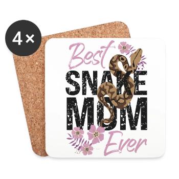 Snake Serpent Mom Mother Best - Untersetzer (4er-Set) - Weiß - Vorne