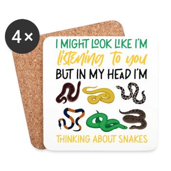 Snake Serpent I Might Look Like - Coasters (set of 4) - white - Front