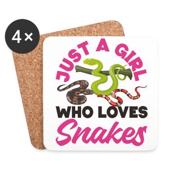 Snake Serpent Just A Girl Who - Coasters (set of 4) - white - Front