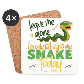 Snake Serpent Leave Me Alone I'm - Untersetzer (4er-Set) - Weiß - Vorne