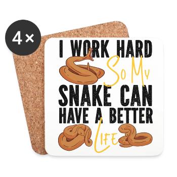 Snake Serpent I Worked Hard So My - Coasters (set of 4) - white - Front