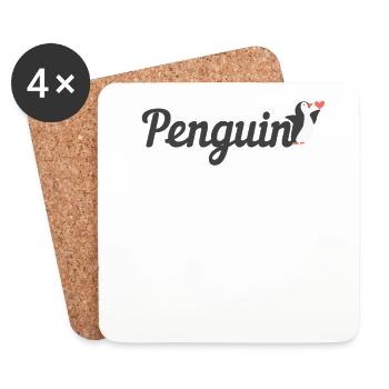 Pingouin Texte Pingouin royal Pingouin empereur - Dessous de verre (lot de 4) - blanc - Devant
