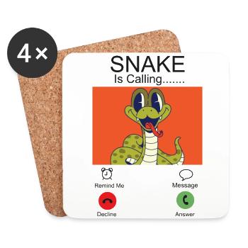 Snake Serpent Phone Display Snake - Untersetzer (4er-Set) - Weiß - Vorne