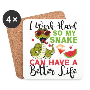 Snake Serpent I Worked So Hard So - Coasters (set of 4) - white - Front
