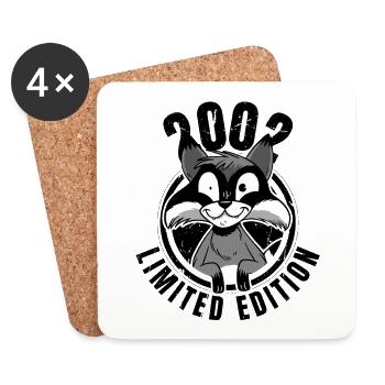 Édition limitée 2002 Crazy Raccoon Raccoon - Dessous de verre (lot de 4) - blanc - Devant