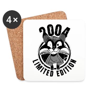 Édition limitée 2004 Crazy Raccoon Raccoon - Dessous de verre (lot de 4) - blanc - Devant