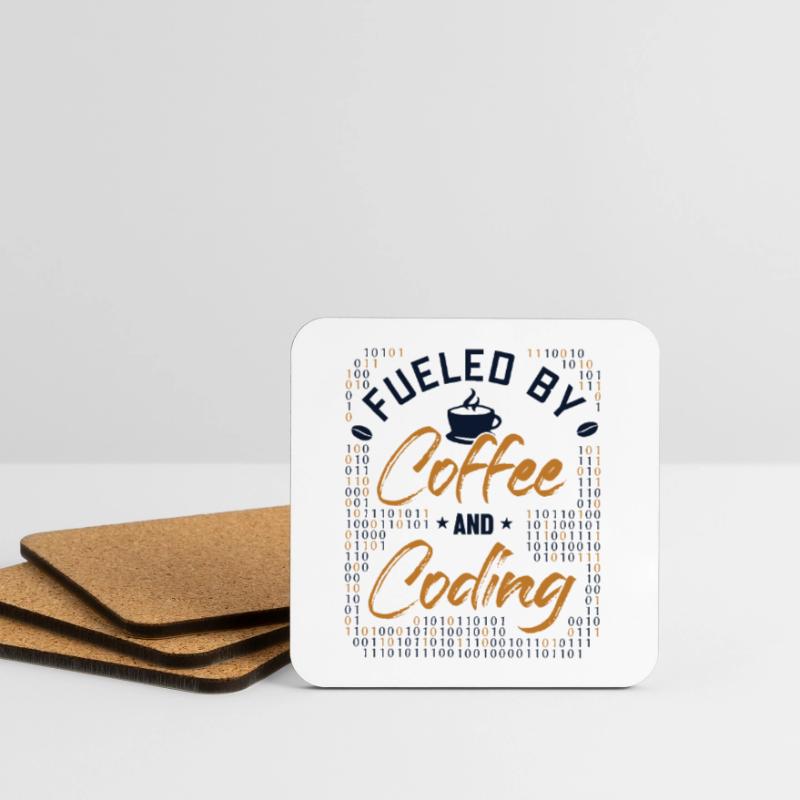 Fueled by Coffee and Coding Developer Coder Untersetzer (4er-Set)