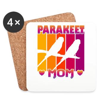 Parakeet Mom - Coasters (set of 4) - white - Front