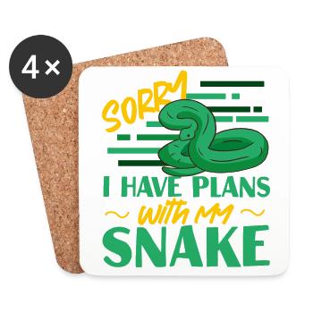 Serpent Serpent Désolé j’ai des plans - Dessous de verre (lot de 4) - blanc - Devant