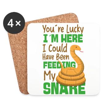 Snake Serpent You're Lucky I'm - Untersetzer (4er-Set) - Weiß - Vorne