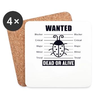 Bugs Wanted Développeur de logiciels Programmeur - Dessous de verre (lot de 4) - blanc - Devant