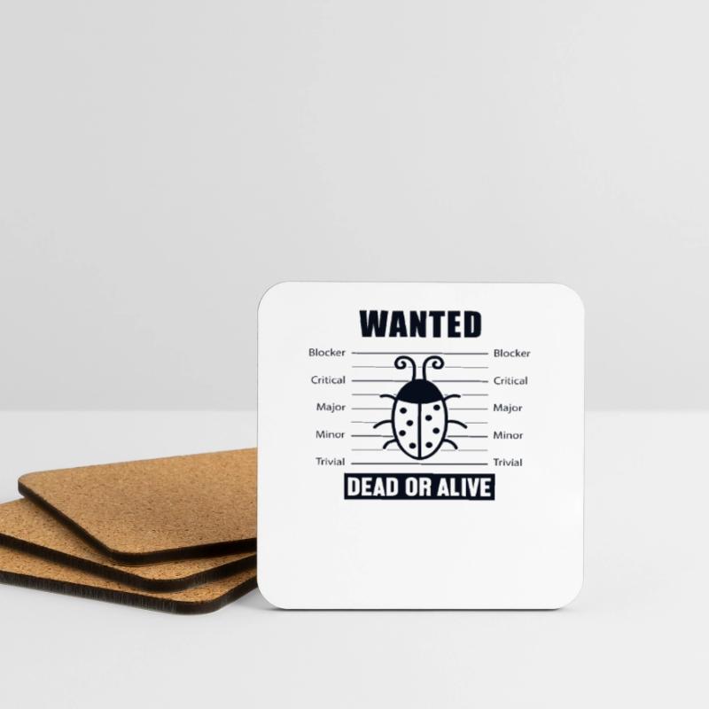 Bugs Wanted Engineer Full Stack Coder Software Coasters (set of 4)