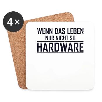 Leben Hardware Informatiker Admin IT-Betrieb - Untersetzer (4er-Set) - Weiß - Vorne