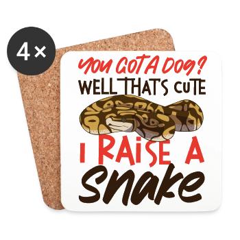 Snake Serpent You Got A Dog? Well - Coasters (set of 4) - white - Front