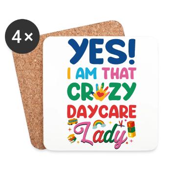Childcare Daycare Provider Teacher - Coasters (set of 4) - white - Front