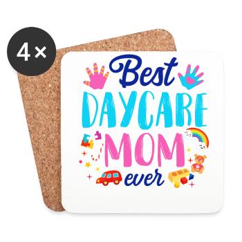 Childcare Daycare Provider Teacher - Coasters (set of 4) - white - Front
