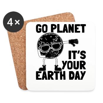 Dab Dance Jour de la Terre Go Planet C’est votre jour de - Dessous de verre (lot de 4) - blanc - Devant