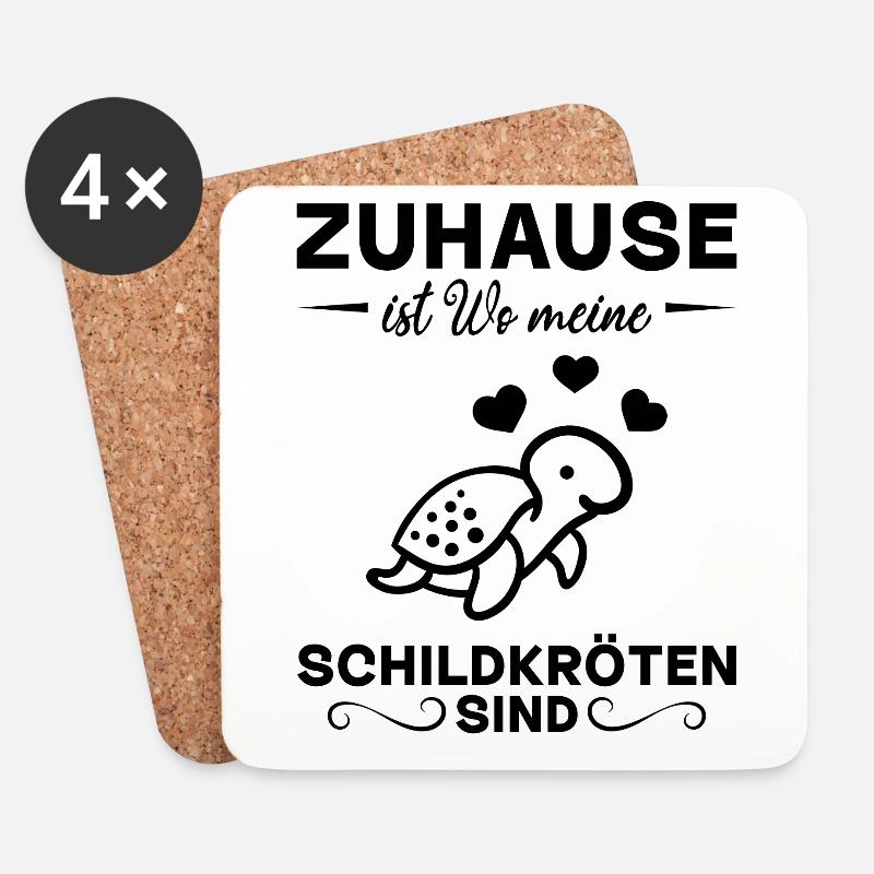 Zuhause Ist Wo Meine Schildkröten Sind - - Untersetzer (4er-Set) - Weiß