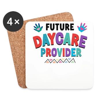 Childcare Daycare Provider Teacher - Coasters (set of 4) - white - Front