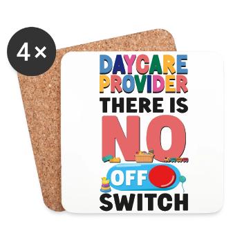 Childcare Daycare Provider Teacher - Coasters (set of 4) - white - Front