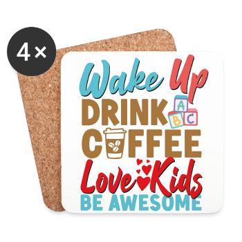 Childcare Daycare Provider Teacher - Coasters (set of 4) - white - Front