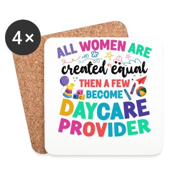Childcare Daycare Provider Teacher - Coasters (set of 4) - white - Front
