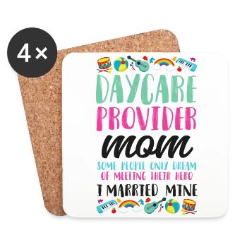 Childcare Daycare Provider Teacher - Coasters (set of 4) - white - Front