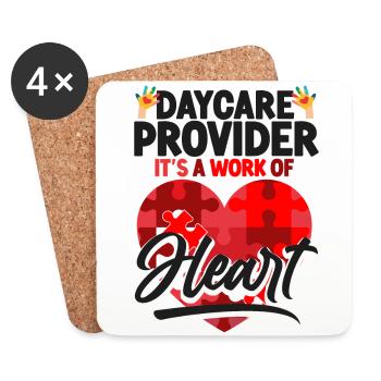 Childcare Daycare Provider Teacher - Coasters (set of 4) - white - Front