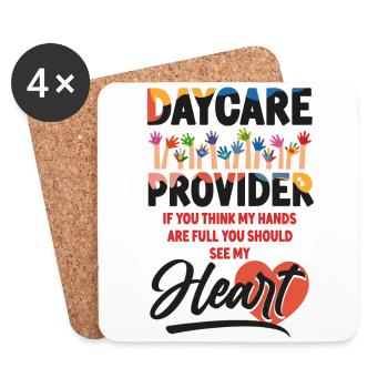 Childcare Daycare Provider Teacher - Coasters (set of 4) - white - Front