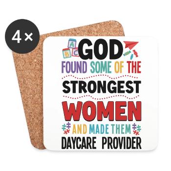 Childcare Daycare Provider Teacher - Coasters (set of 4) - white - Front