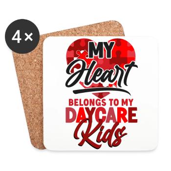 Childcare Daycare Provider Teacher - Coasters (set of 4) - white - Front