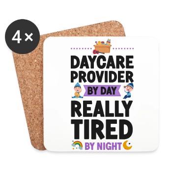 Childcare Daycare Provider Teacher - Coasters (set of 4) - white - Front