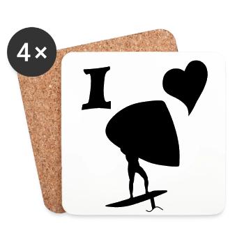 Ich liebe Wingfoils - Untersetzer (4er-Set) - Weiß - Vorne