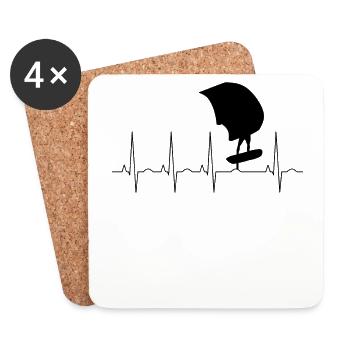 Wingfoil Heartbeat - Untersetzer (4er-Set) - Weiß - Vorne