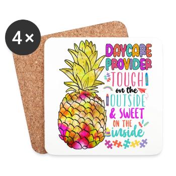 Childcare Daycare Provider Teacher - Coasters (set of 4) - white - Front
