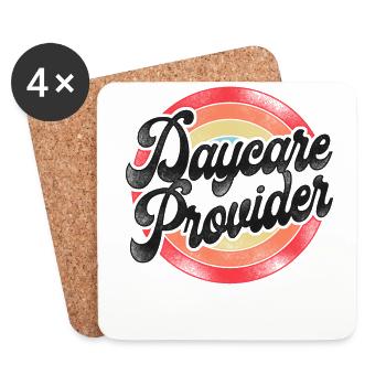 Childcare Daycare Provider Teacher - Coasters (set of 4) - white - Front
