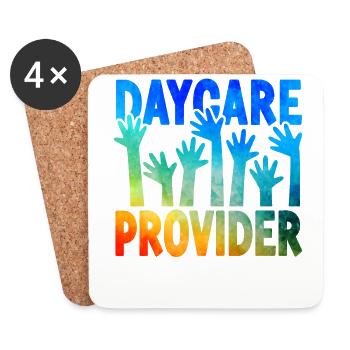 Childcare Daycare Provider Teacher - Coasters (set of 4) - white - Front