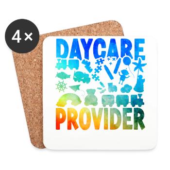 Childcare Daycare Provider Teacher - Coasters (set of 4) - white - Front