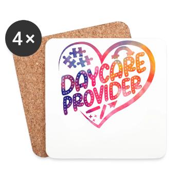 Childcare Daycare Provider Teacher - Coasters (set of 4) - white - Front