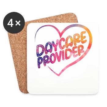 Childcare Daycare Provider Teacher - Coasters (set of 4) - white - Front