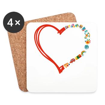 Childcare Daycare Provider Teacher - Coasters (set of 4) - white - Front