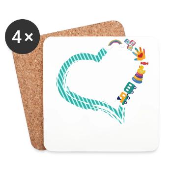 Childcare Daycare Provider Teacher - Coasters (set of 4) - white - Front