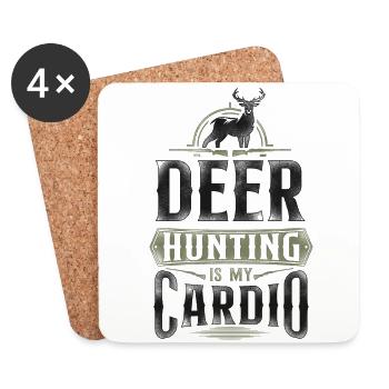 Buck Deer Hunting Hunter Vintage - Untersetzer (4er-Set) - Weiß - Vorne