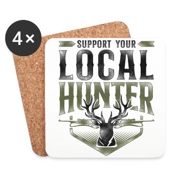 Buck Deer Hunting Hunter Vintage - Dessous de verre (lot de 4) - blanc - Devant