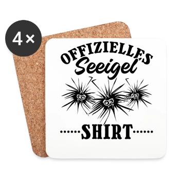 Seeigel Lustige Seeigeln - Offizielles Seeigel - Untersetzer (4er-Set) - Weiß - Vorne