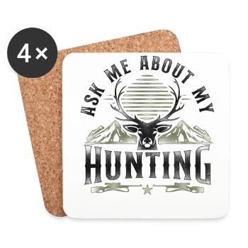 Buck Deer Hunting Hunter Vintage - Untersetzer (4er-Set) - Weiß - Vorne