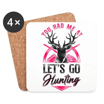 Buck Deer Chasse Hunter Girl - Dessous de verre (lot de 4) - blanc - Devant